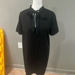 BCBGMaxAzria Black Sheath Mini Dress with Mandarin Collar